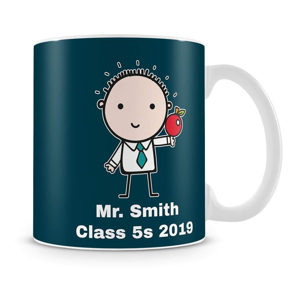 Personalised Blue Thank You Mr Teacher Mug