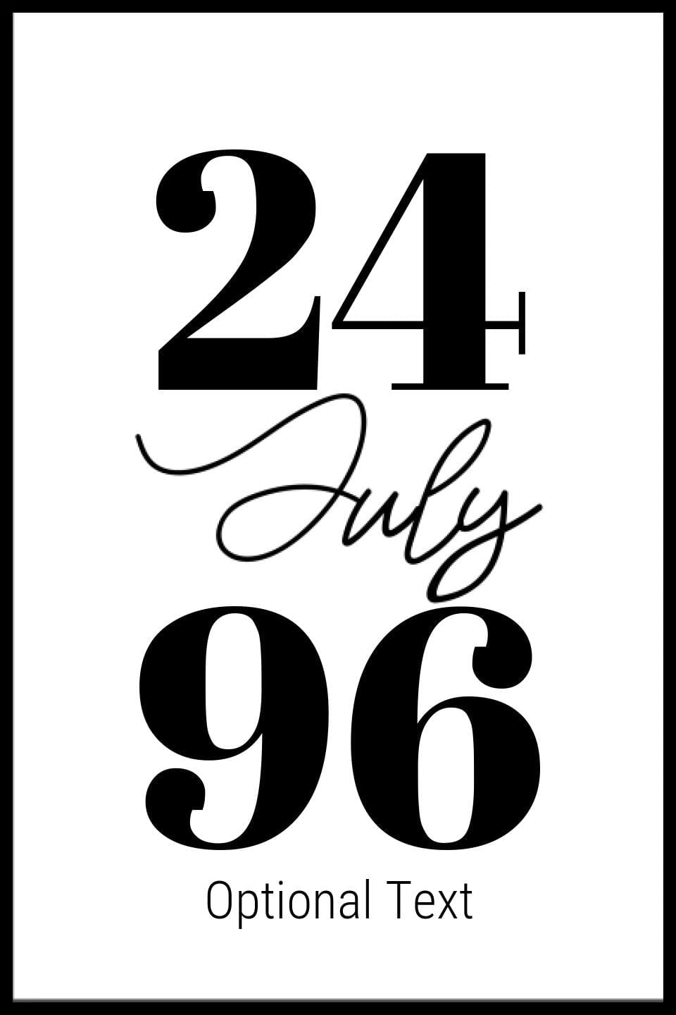 Personalised Date Framed Print