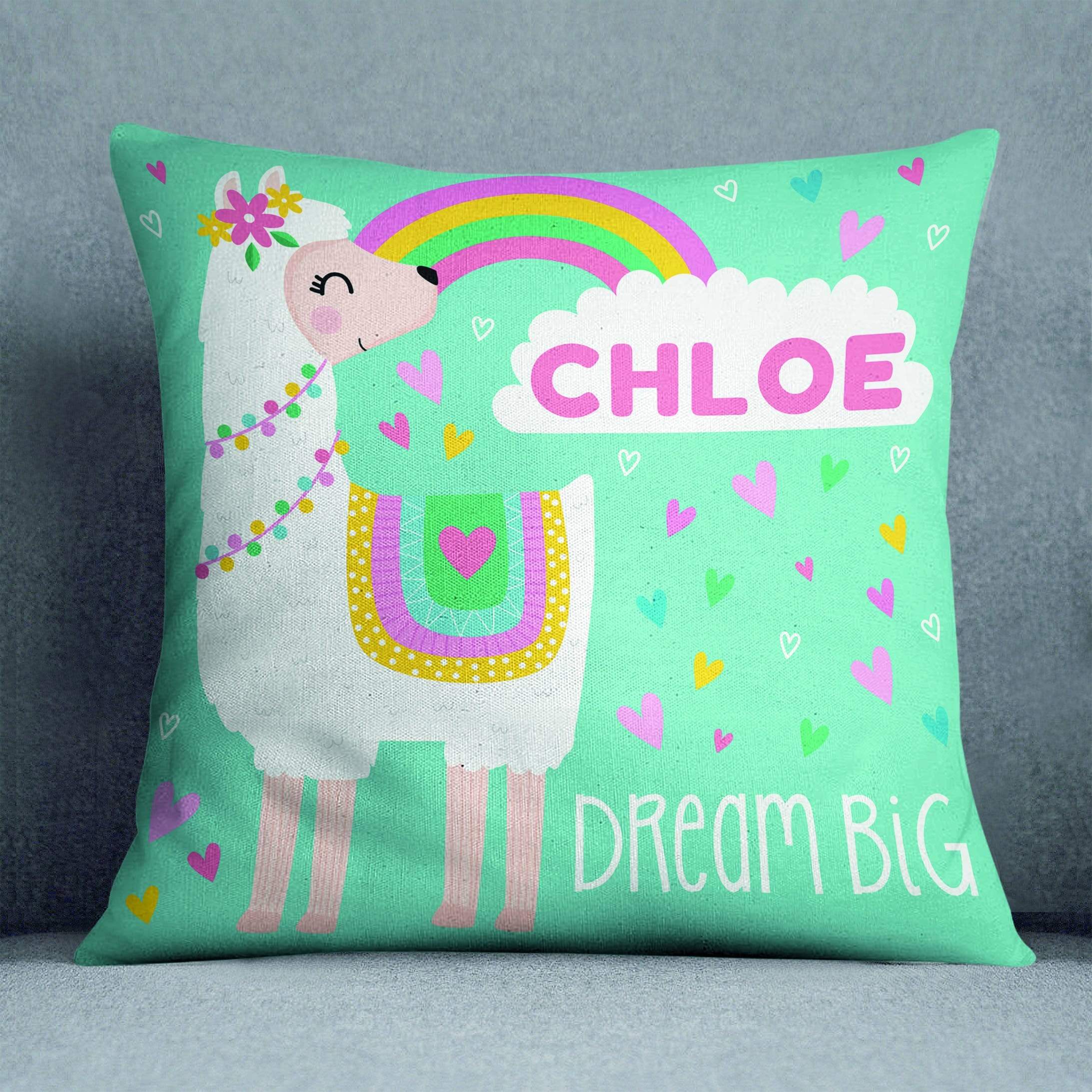 Personalised Dream Big Llama Cushion