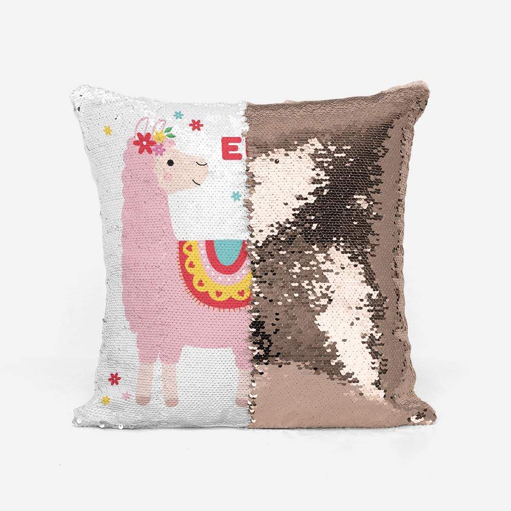 Personalised Just Be You Pink Llama Sequin Magic Cushion