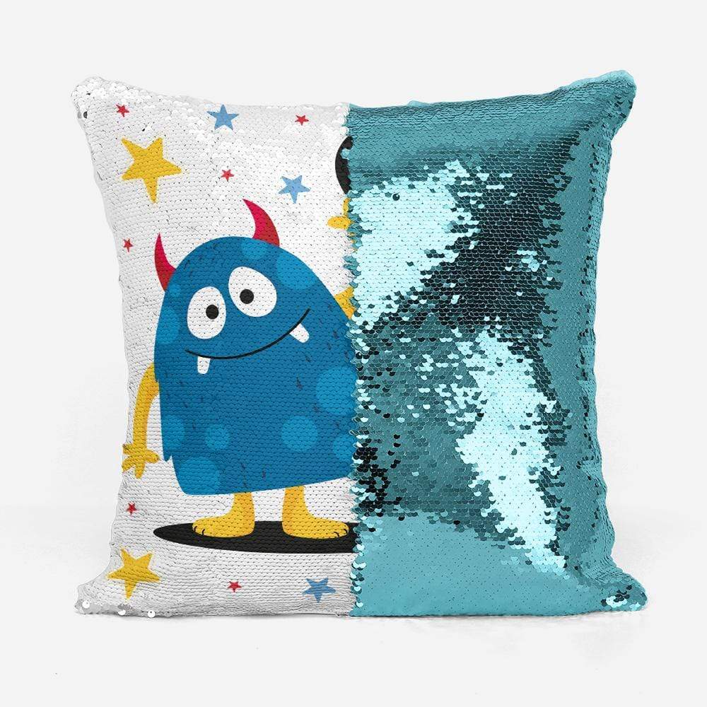 Personalised Little Monster Sequin Magic Cushion