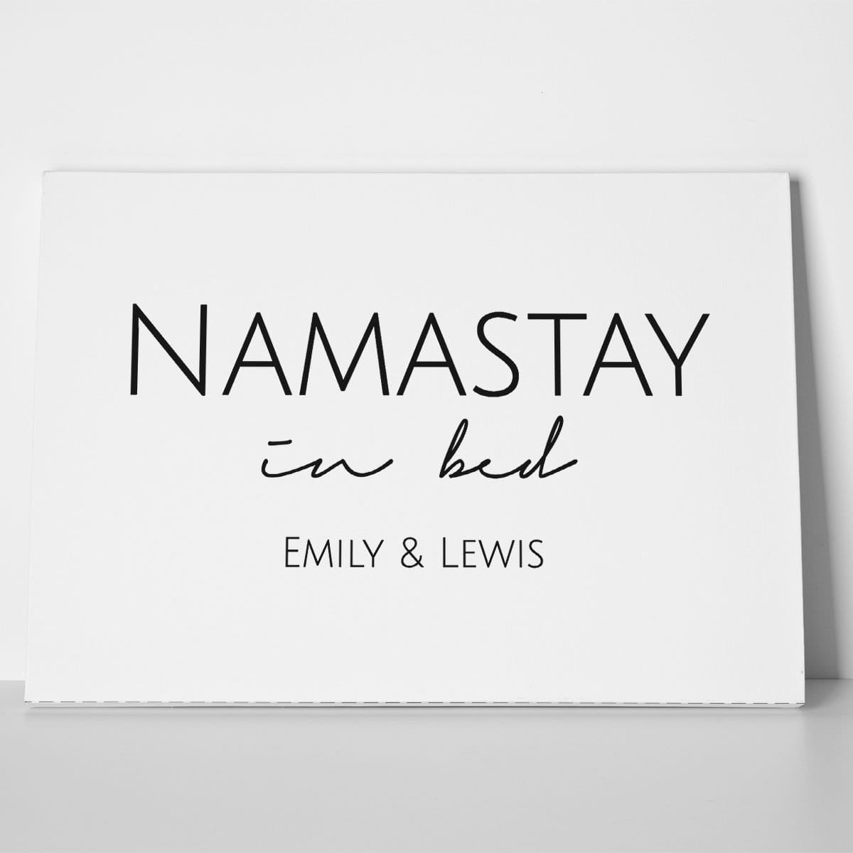 Personalised Namastay in Bed Canvas Print