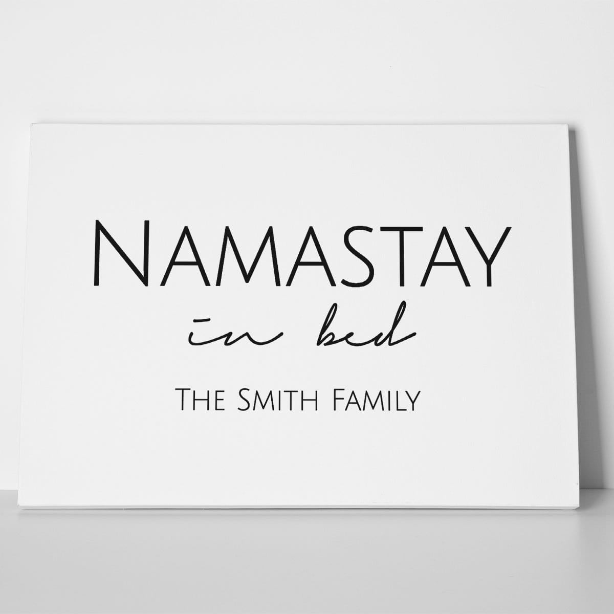 Personalised Namastay in Bed Canvas Print