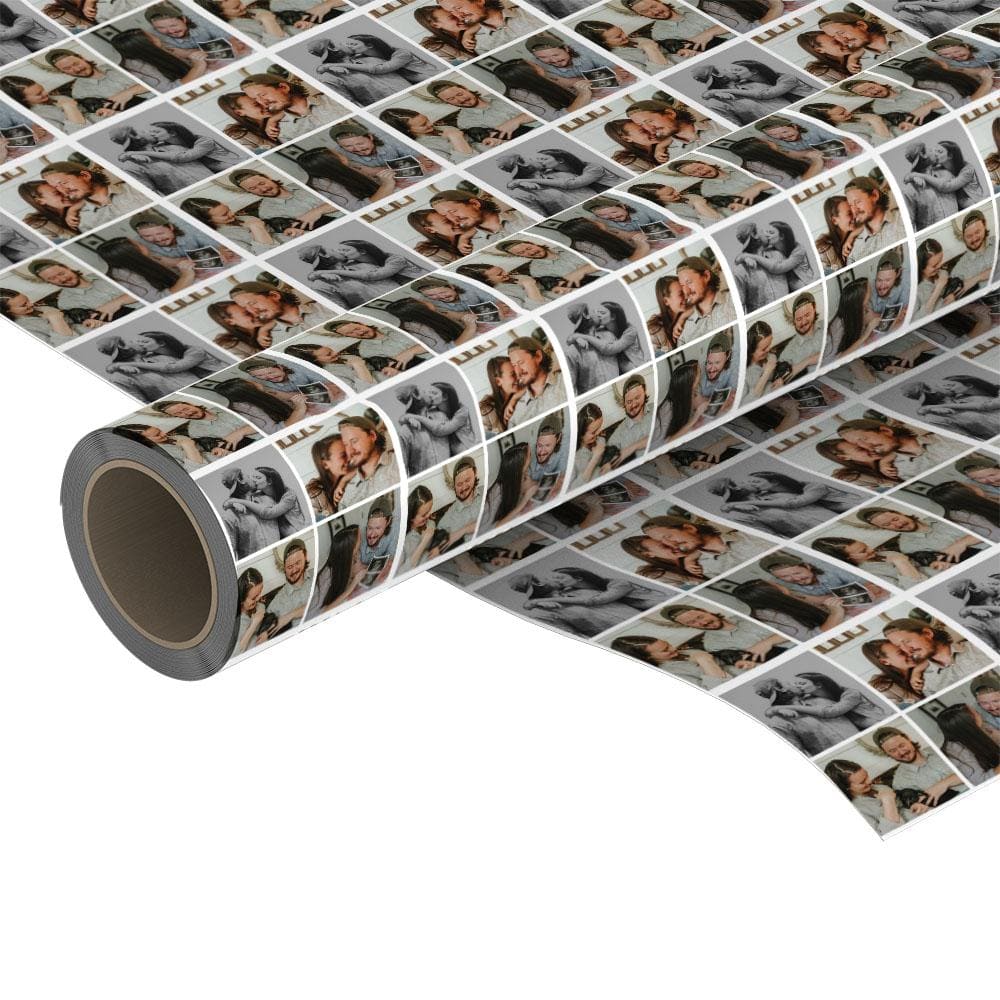 Personalised Photo Upload 4 Collage Wrapping Paper