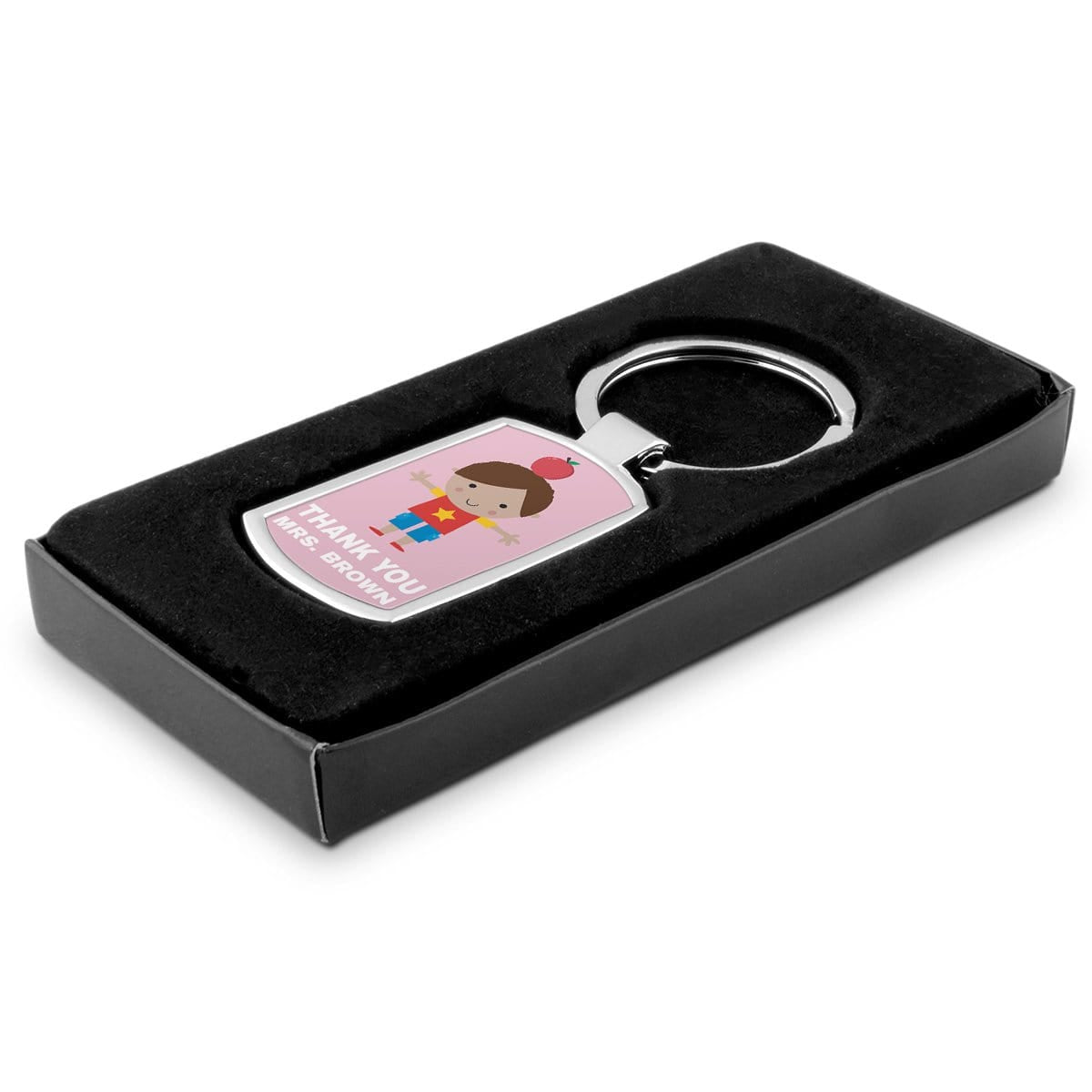 Personalised Pink Boy Thank You Keyring