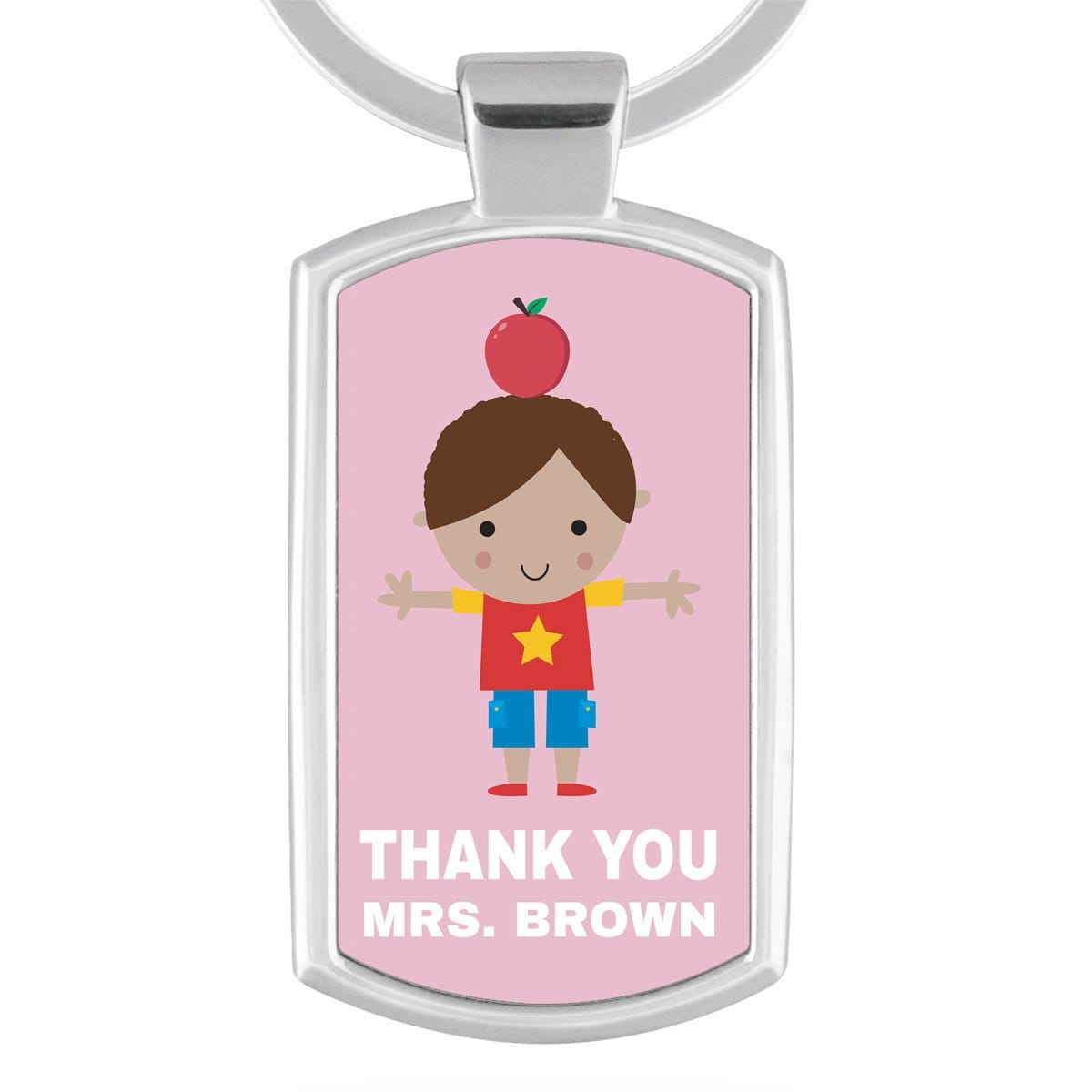 Personalised Pink Boy Thank You Keyring