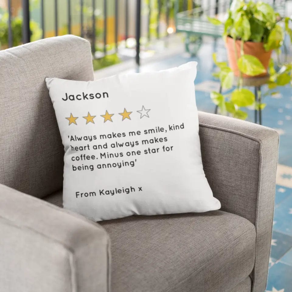 Personalised Review Cushion