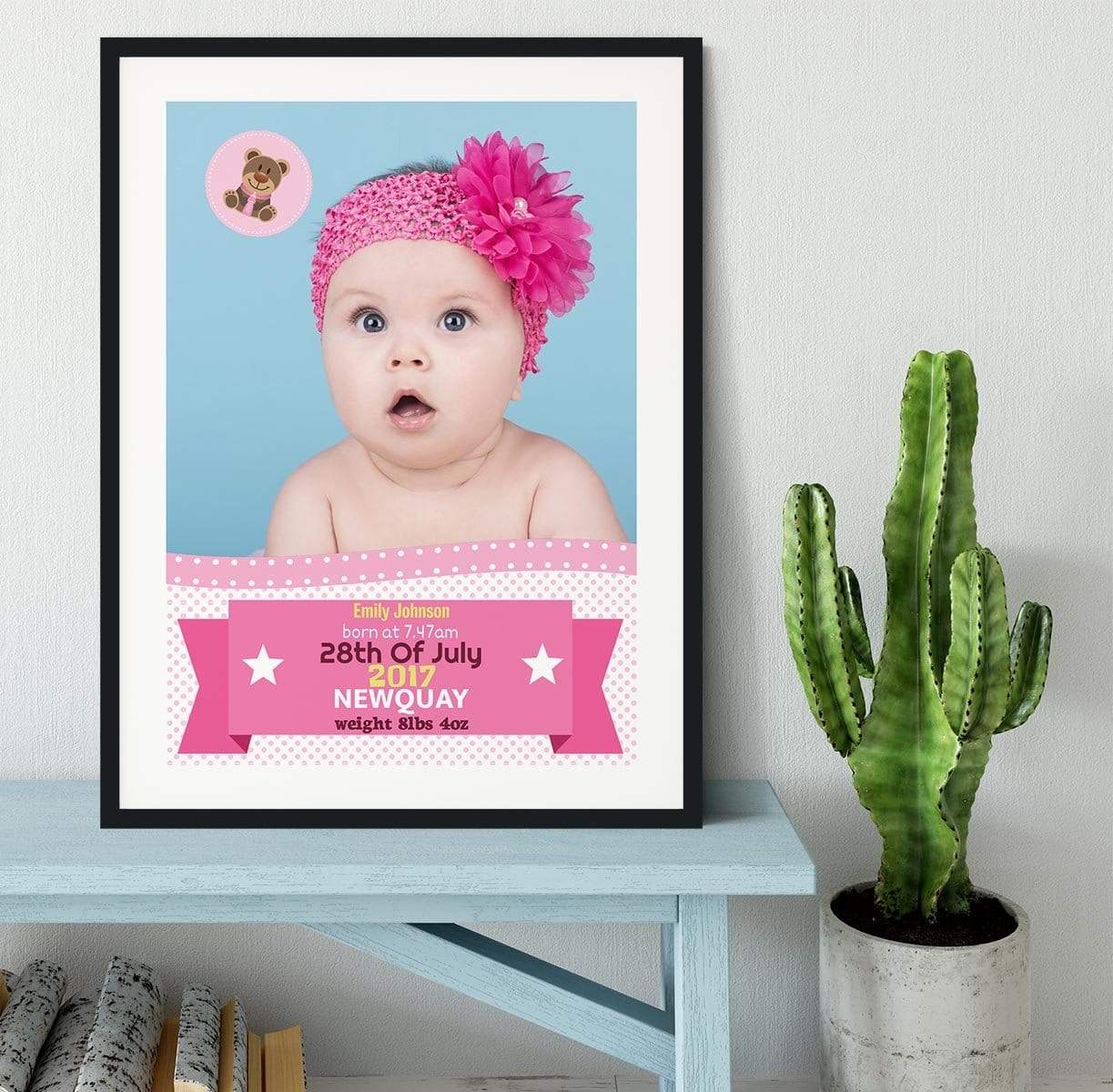Photo Upload Pink Baby Bear Framed Print