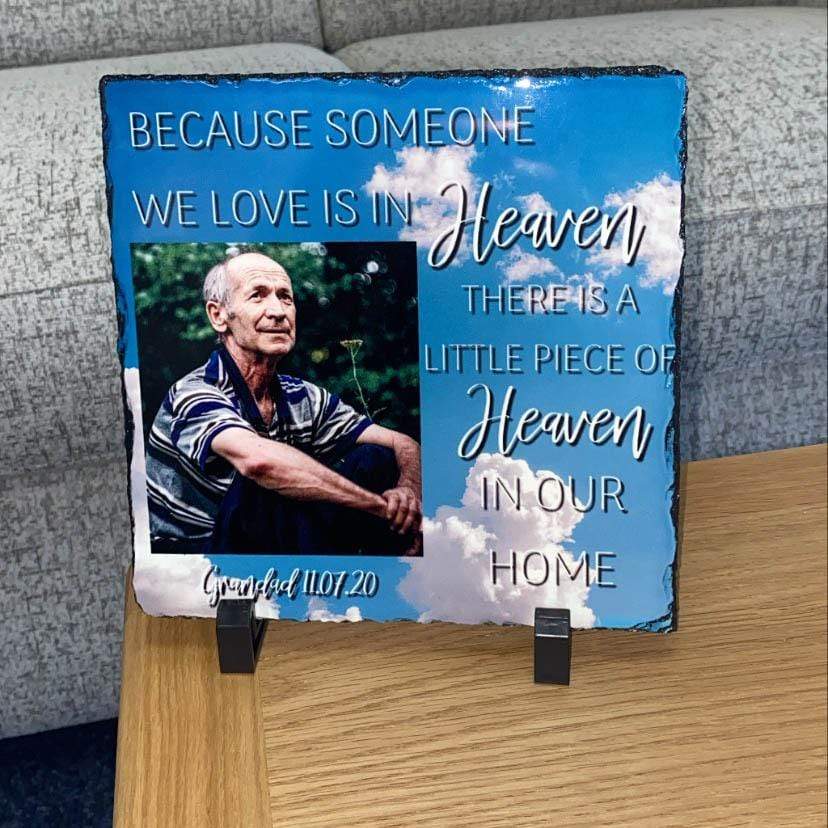 Piece of Heaven in Our Home Personalised Photo Slate