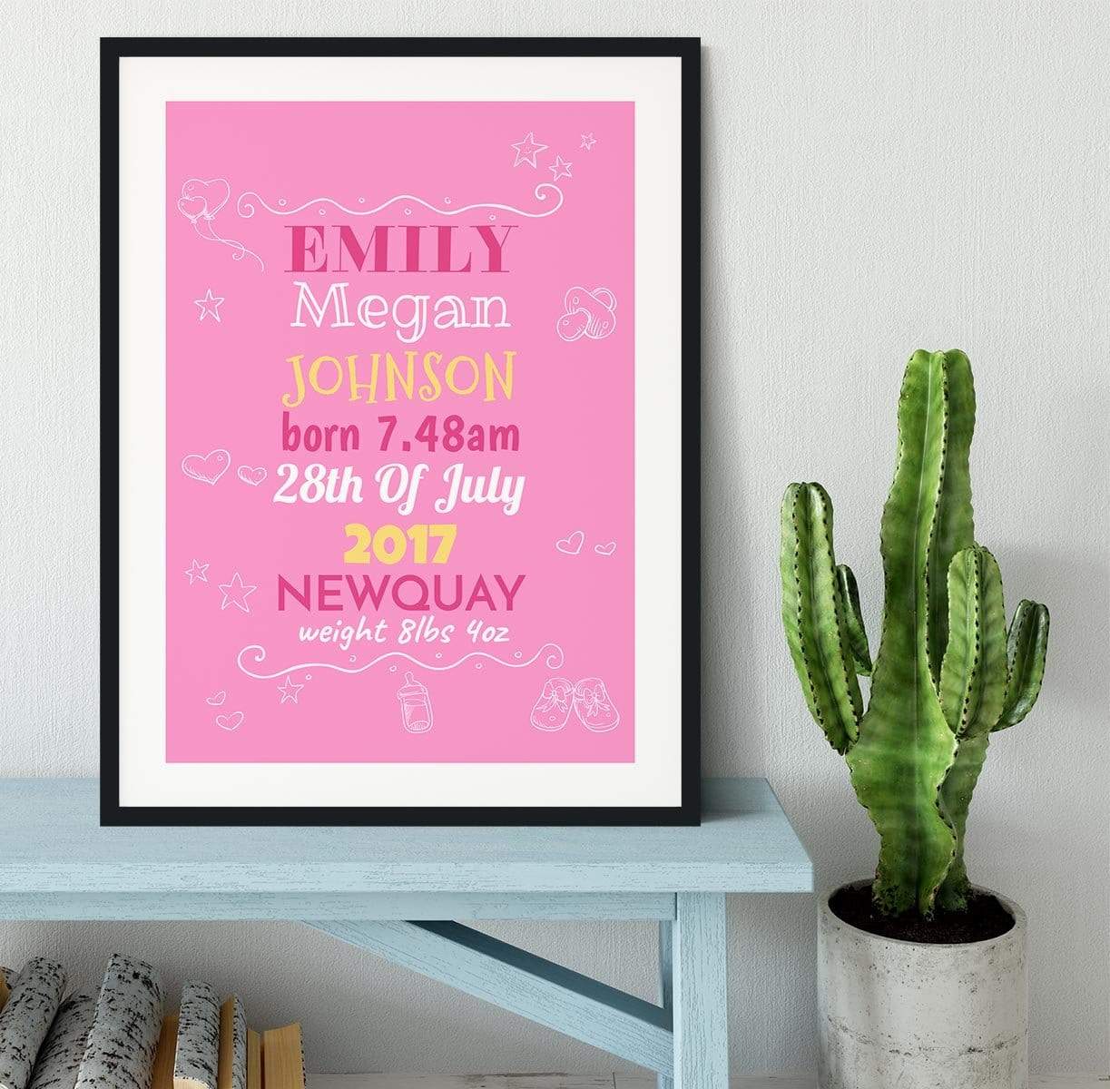 Pink Doodle Baby Girl Framed Print