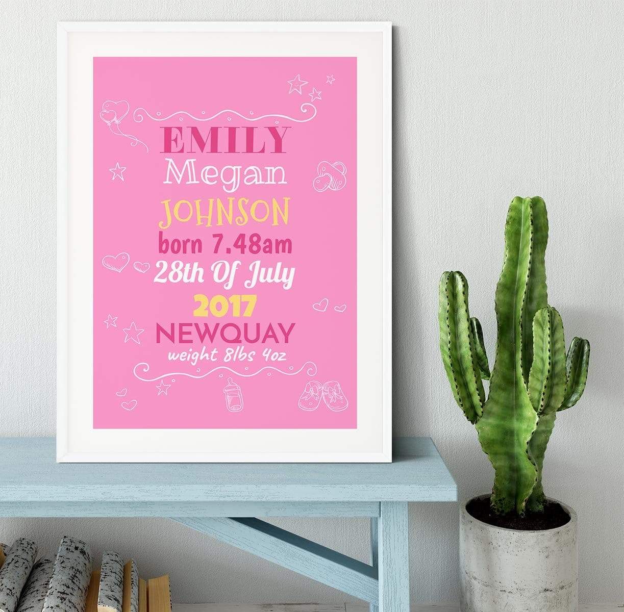 Pink Doodle Baby Girl Framed Print