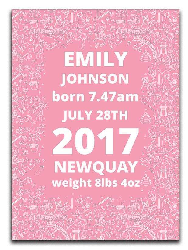 Pink Doodle New Baby Girl Framed Print