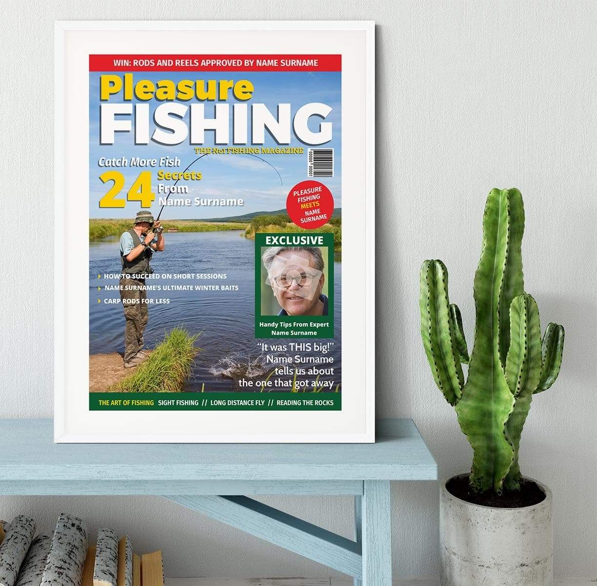 Pleasure Fishing Magazine Cover Spoof Framed Print