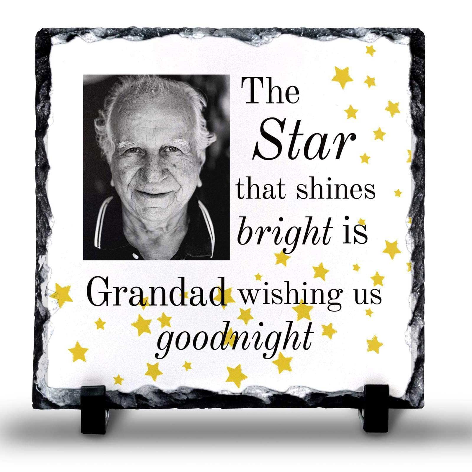 Star That Shines Memorial Personalised Photo Slate