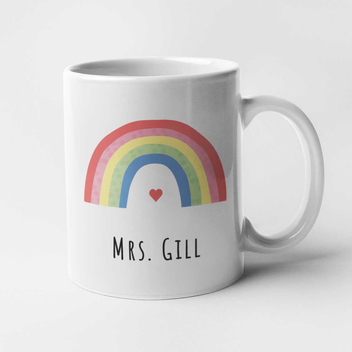 Thankyou For Being A Top Teacher Rainbow Personalised Mug