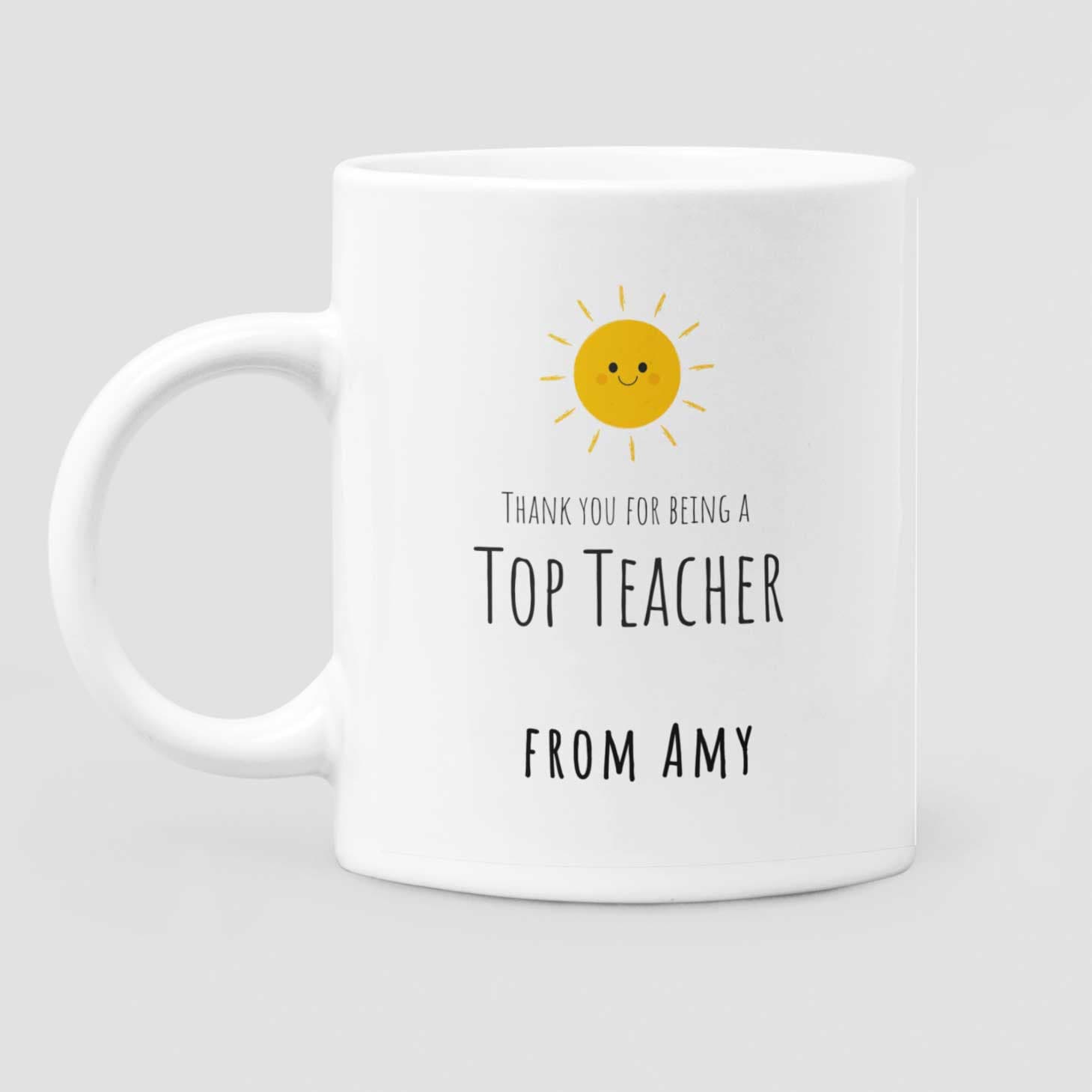 Thankyou For Being A Top Teacher Sunshine Personalised Mug