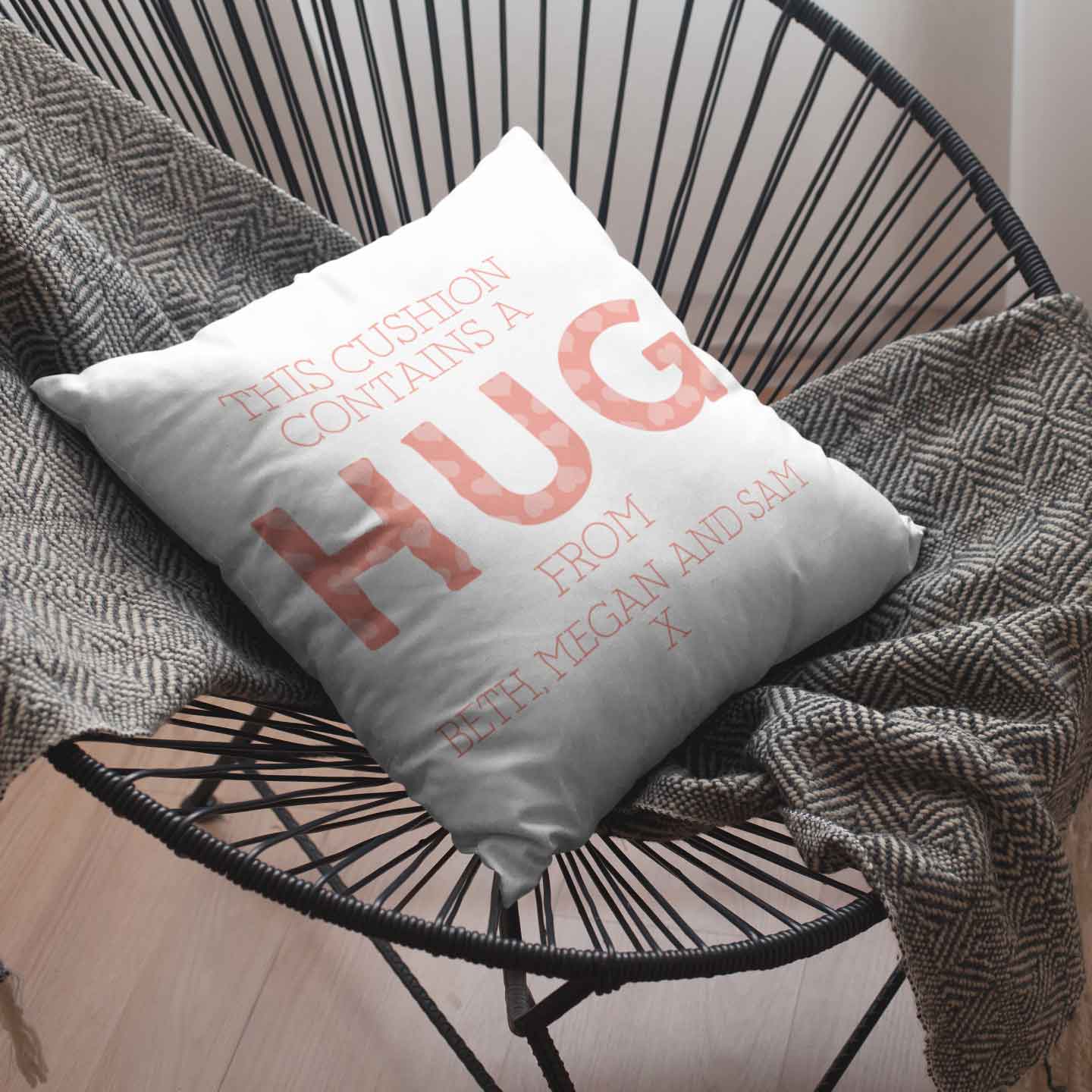 This Cushion Contains a Hug Personalised Cushion