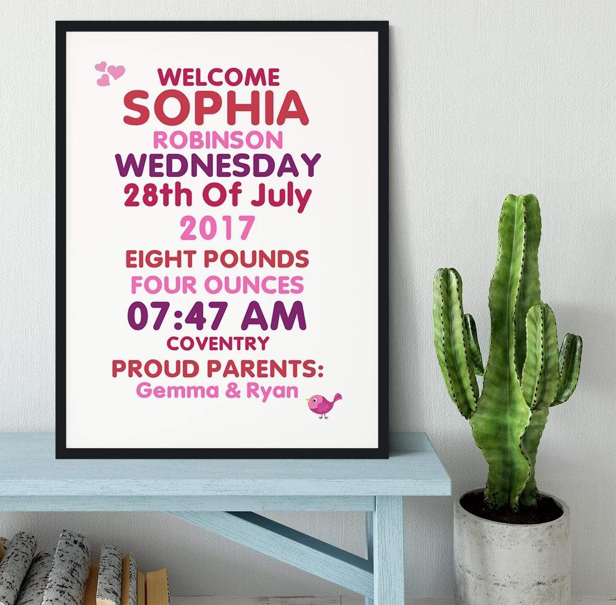 Welcome New Baby Girl Framed Print