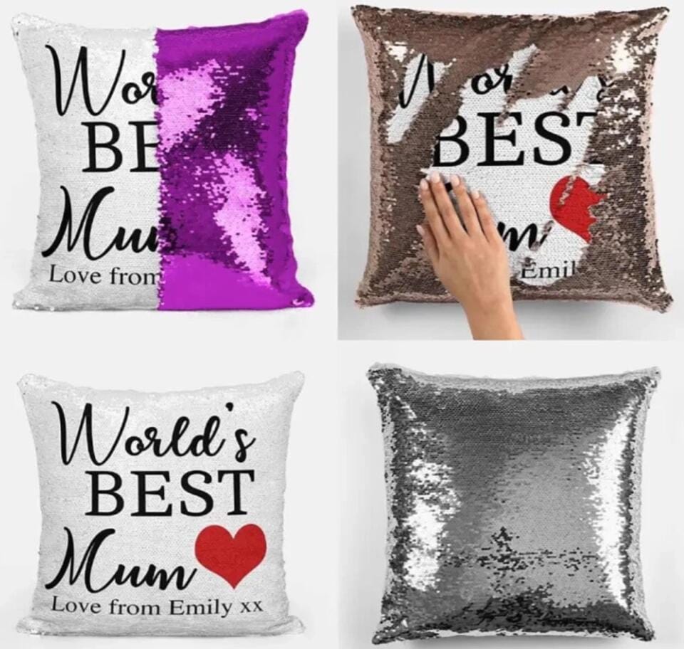 World's Best Personalised Sequin Magic Cushion