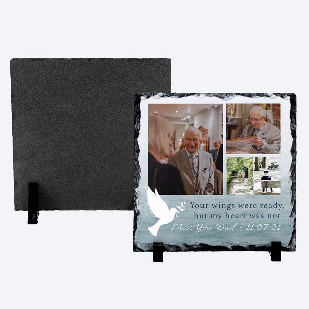 Your Wings Were Ready Personalised Memorial Photo Slate