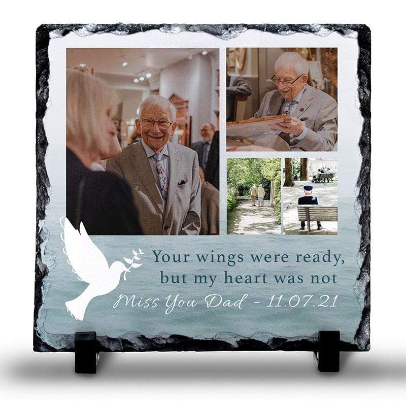 Your Wings Were Ready Personalised Memorial Photo Slate